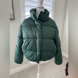 Zara Dark Green Puffer Jacket